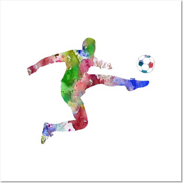 Man Soccer Player Wall Art by RosaliArt